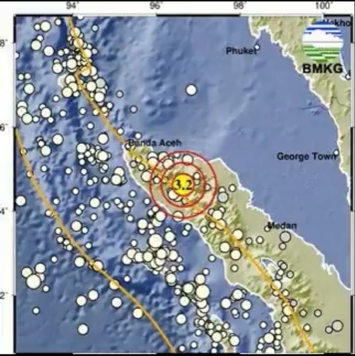 (Breaking News) - Senin, 1 Januari 2024, Pukul 10.22 WIB, Gempa Dangkal Berkekuatan 3,2 M Guncang Takengon, Aceh Tengah