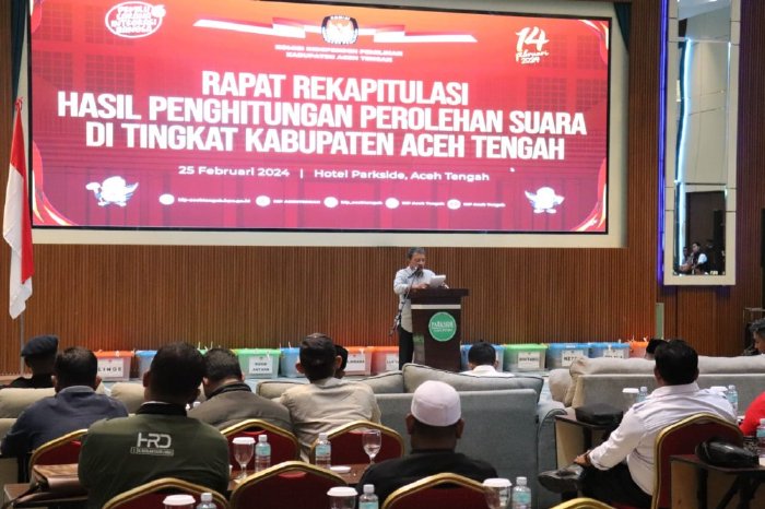 Penjabat Bupati Aceh Tengah Ikuti Rapat Rekapitulasi Hasil Perhitungan Suara Pemilu 2024